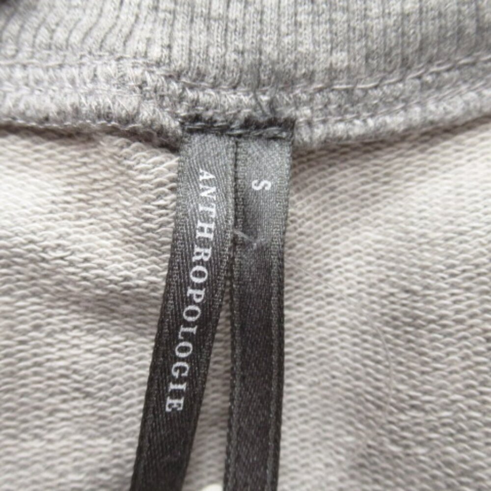 Anthropologie Velvet Embroidered Floral Applique Sweatshirt Top Grey S - Picture 12 of 13